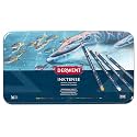 Derwent Inktense Permanent Watersoluble Pencils Tin, Drawing & Painting, Ideal For Layering, Use on Fabrics, Wax-based, Professional Quality - 2301842 (Set of 36)