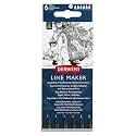 Derwent Line Maker Drawing Pens Superfine Free-Flowing Permanent Liners, Black (Set of 6)
