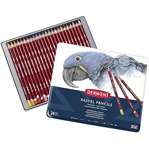 derwent pastel colouring pencils tin set of 24assorted