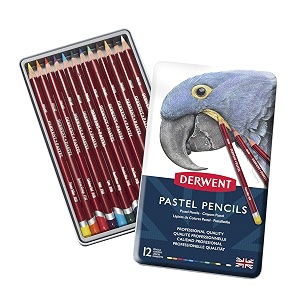 derwent pastel colouring pencils tin drawing amp colouring ideal for blending amp colouring oil-based professional quality - 32991 set of 12 blue burgundy