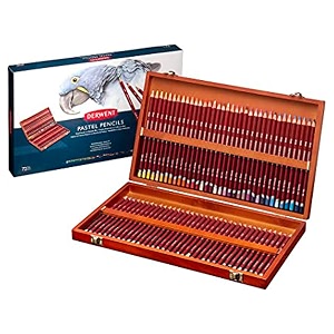 derwent pastel colouring pencils wooden gift box set drawing amp colouring ideal for blending amp colouring oil-based professional quality - 2300343 set of 72
