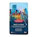 Derwent Procolour Colouring Pencils Tin, Drawing &amp; Writing, Ideal for Colouring, Wax- Based, Professional Quality - 2302505 (Set of 12), Ink Black