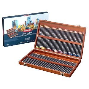 derwent procolour colouring pencils wooden gift box set drawing amp writing ideal for colouring wax- based professional quality - 2302524 set of 72