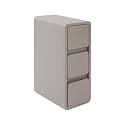Narrow with 3 Drawer, Wooden Bedside Table Small Modern Side PU Surface for Bedroom Dorm Spaces