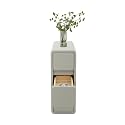 Narrow with 3 Drawer, Wooden Bedside Table Small Modern Side PU Surface for Bedroom Dorm Spaces