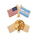 Desert Cactus Argentina Metal Lapel Pin Enamel Finish (Double Flag Pin)