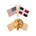 Desert Cactus Dominican Republic Lapel Pin Enamel Finish (Double Flag)