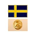 Desert Cactus Sweden Flag Lapel Pin SWE Sweden Made of Metal for Formal Wear, Bag and Hat Jewelry, and Tie Tack (Rectangle Pin)