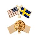 Desert Cactus Sweden Flag Lapel Pin SWE Sweden Made of Metal for Formal Wear, Bag and Hat Jewelry, and Tie Tack (Double Pin)