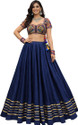 Desi Butik Solid Women Flared Blue Skirt