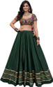 Desi Butik Solid Women Flared Green Skirt