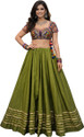 Desi Butik Solid Women Flared Light Green Skirt