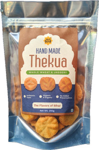 desi tesi authentic jaggery flavor thekua - traditional bihari snack  pack of 1 namkeen 250 g