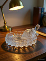 DesiDecor Crystal Turtle Tortoise with Plate for Good Luck Vastu Feng Shui Decorative Showpiece  -  13 cm