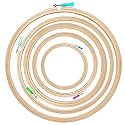 Desiderio Wooden Embroidery Hoop Ring Frame Size : 6",8",10",12" Inches Pack of 4pcs for Cross Stitch Craft, Sewing Tool Embroidery