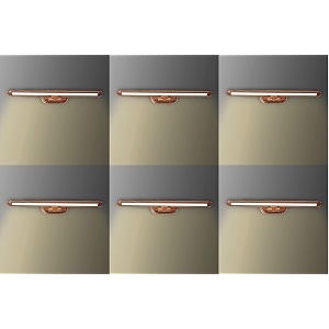 desidiya 6 watts brown wooden finish led picture photo frame light adjustable head with 3 step light warm white - pack of 6