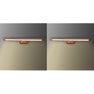desidiya 6 watts brown wooden finish led picture photo frame light adjustable head with 3 step light warm white - pack of 2