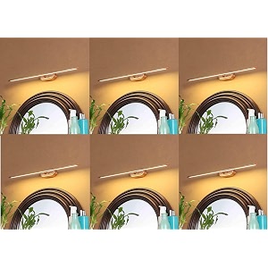 desidiya 6 watts rose gold finish led picture photo frame light bathroom dressing table light adjustable head with 3 step white warm white and natural white - pack of 6