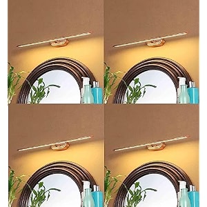 desidiya 6 watts rose gold finish led picture photo frame light bathroom dressing table light adjustable head with 3 step white warm white and natural white - pack of 4