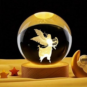 desidiya 3d string fairy crystal ball night light 24 inch glass ball night led lamp with woodern base perfect for gift
