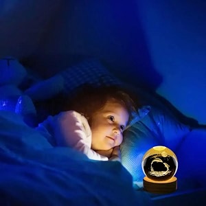 desidiya dolphin 3d crystal ball night light 24 inch glass ball night led lamp with woodern base perfect for gift