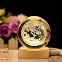 Desidiya Moon Crystal Ball Night Light,2.4 Inch Glass Ball Night LED Lamp with Woodern Base,Decorations Gifts for Men,Women,Kids,Boys,Girls | Gifts for Woman | Valentine Gift for Girlfriends