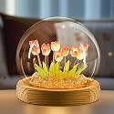Desidiya Romantic Tulip Night Light | Battery Powered for Home Decor, Soft Pink Glow, Ideal Gift for Loved Ones, 9 DIY Tulip Flowers | Gifts for Woman | Valentine Gift