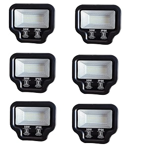 desidiya tv model flood light super bright 50w 5000lm led flood outdoor light white waterproof - pack of 6