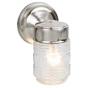 Design House Jelly Jar Outdoor Wall Light, Satin Nickel
