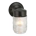 Design House Jelly Jar Outdoor Wall Light, Matte Black