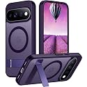 Temdan Designed for Google Pixel 11 Pro XL Case 2026, [Built-in Invisible Kickstand][Compatible with MagSafe][Military Grade Shockproof] Slim Translucent Matte Phone Case-Purple