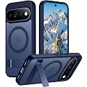 Temdan Designed for Google Pixel 11 Pro XL Case 2026, [Built-in Invisible Kickstand][Compatible with MagSafe][Military Grade Shockproof] Slim Translucent Matte Phone Case-Blue