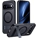 Temdan Designed for Google Pixel 11 Pro Case 2026, [Built-in Invisible Kickstand][Compatible with MagSafe][Military Grade Shockproof] Slim Translucent Matte Phone Case-Black