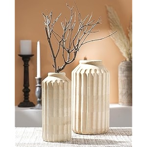 handmade mango wood flower vase for home decor in natural finish small- 634x 1234 large-734 x 1434 ideal flower pots for home decoration pack of 2