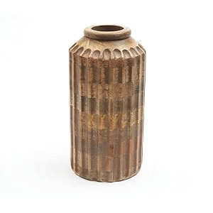 handmade mango wood flower vase for home decor in natural finish small- 634x 1234 large-734 x 1434 ideal flower pots for home decoration pack of 2