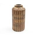 Handmade Mango Wood Flower Vase for Home Decor in Natural Finish |Small- 6"X 12", Large-7" X 14" Ideal Flower Pots for Home Decoration (Pack of 2)