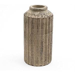 handmade mango wood flower vase for home decor in natural finish small- 634x 1234 large-734 x 1434 ideal flower pots for home decoration pack of 2