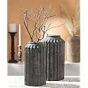 Handmade Mango Wood Flower Vase for Home Decor in Natural Finish |Small- 6"X 12", Large-7" X 14" Ideal Flower Pots for Home Decoration (Pack of 2)