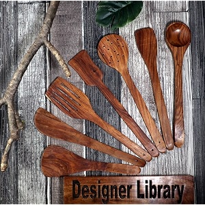 sheesham wood spoon set for cooking includes dessert rice spoons frying serving spatula wooden for nonstick cookware kitchen utensils and cooking spoon spoon set of 7