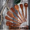 Sheesham Wood Spoon Set for Cooking Includes Dessert Rice Spoons, Frying Serving Spatula, Wooden for Nonstick Cookware Kitchen Utensils and Cooking Spoon (7 Spoons Set)