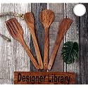 Sheesham Wood Spoon Set for Cooking Includes Dessert Rice Spoons, Frying Serving Spatula, Wooden for Nonstick Cookware Kitchen Utensils and Cooking Spoon (‎Spoon Set of 4)