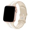 Seizehe Designer Sport Band Compatible with Apple Watch iWatch Bands 38mm 40mm 41mm 42mm 44mm 45mm 49mm Men Women, Soft Silicone Strap Wristbands for Apple Watch Series 11/10/9/8/7/6/5/4/3/2/1/se/Ultra (A-Walnut White,44/45/4
