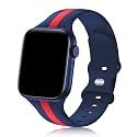 Seizehe Designer Sport Band Compatible with Apple Watch iWatch Bands 38mm 40mm 41mm 42mm 44mm 45mm 49mm Men Women, Soft Silicone Strap Wristbands for Apple Watch Series 11/10/9/8/7/6/5/4/3/2/1/se/Ultra (Blue Red, 38/40/41/42m