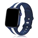 Seizehe Designer Sport Band Compatible with Apple Watch iWatch Bands 38mm 40mm 41mm 42mm 44mm 45mm 49mm Men Women, Soft Silicone Strap Wristbands for Apple Watch Series 11/10/9/8/7/6/5/4/3/2/1/se/Ultra (Blue White, 38/40/41/4