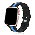 Seizehe Designer Sport Band Compatible with Apple Watch iWatch Bands 38mm 40mm 41mm 42mm 44mm 45mm 49mm Men Women, Soft Silicone Strap Wristbands for Apple Watch Series 11/10/9/8/7/6/5/4/3/2/1/se/Ultra (Black Blue,44/45/46/49