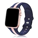 Seizehe Designer Sport Band Compatible with Apple Watch iWatch Bands 38mm 40mm 41mm 42mm 44mm 45mm 49mm Men Women, Soft Silicone Strap Wristbands for Apple Watch Series 11/10/9/8/7/6/5/4/3/2/1/se/Ultra (Blue Pink,44/45/46/49/