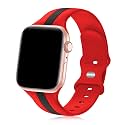 Seizehe Designer Sport Band Compatible with Apple Watch iWatch Bands 38mm 40mm 41mm 42mm 44mm 45mm 49mm Men Women, Soft Silicone Strap Wristbands for Apple Watch Series 11/10/9/8/7/6/5/4/3/2/1/se/Ultra (Red Black,44/45/46/49/