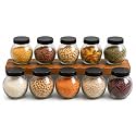 Designer Transparent Glass Storage Jar with Black