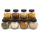 Designer Transparent Glass Storage Jar with Black