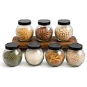 Designer Transparent Glass Storage Jar with Black